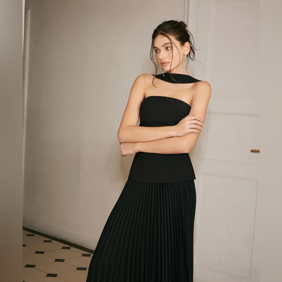 Choker Design Pleated Panel Dress Commense size XS-M CM4 FL2 - Picture 4 of 17